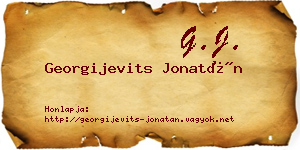 Georgijevits Jonatán névjegykártya